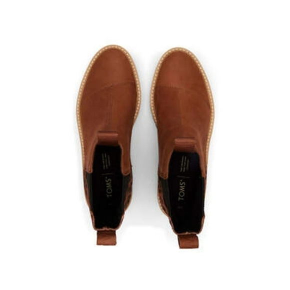 Toms Dakota Leather Leopard Dark Ember Oiled Chelsea Womens Ankle Boots Size 10 - Picture 11 of 12